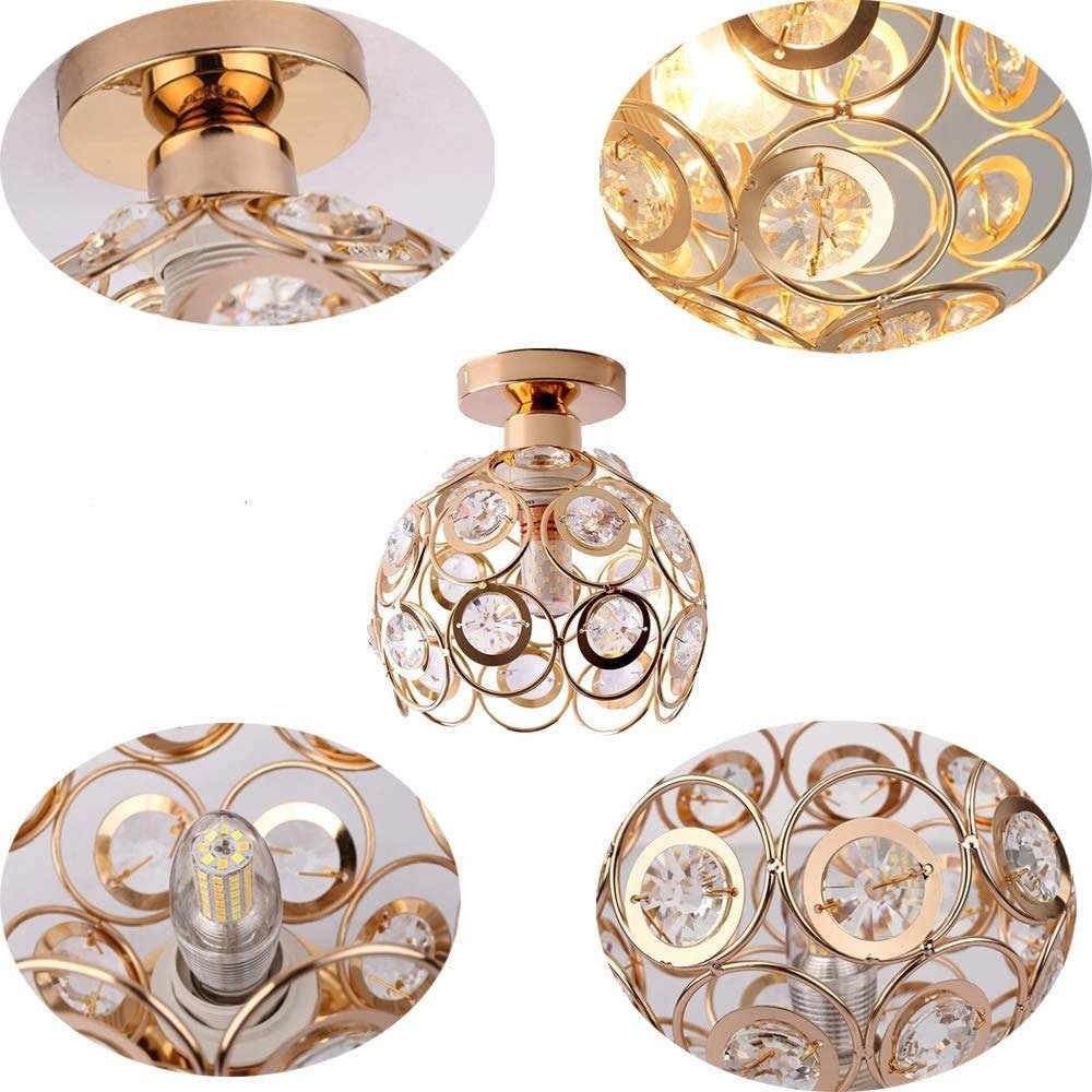 Bijou | Compacte Plafondlamp met Kristallen – Sfeervol Lichtpatroon