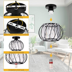 LuceDorata | Plafondlamp met Glas & Metaal – Zwart of Goud – Modern Design