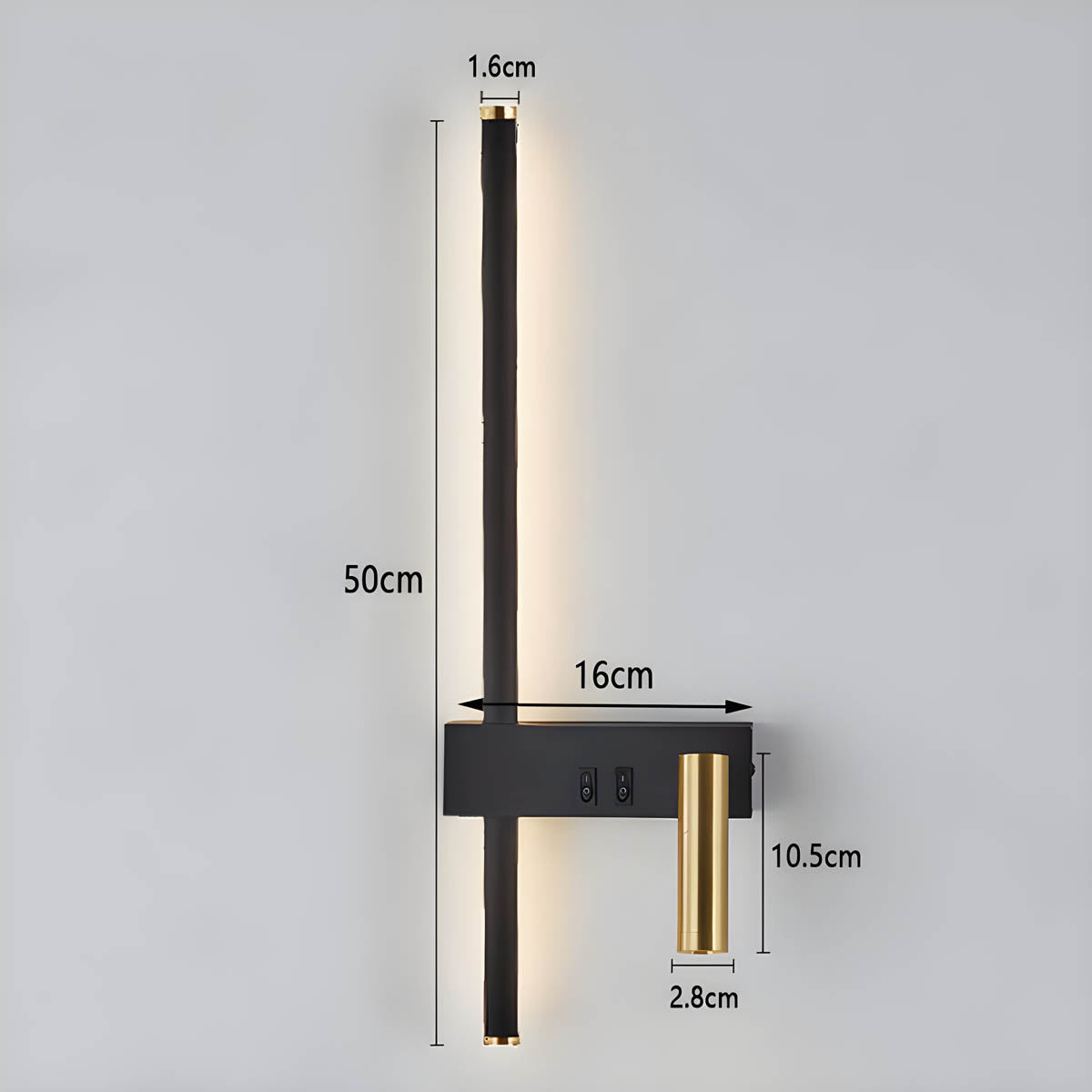 Stiletto | Verticale Wandlamp van Aluminium