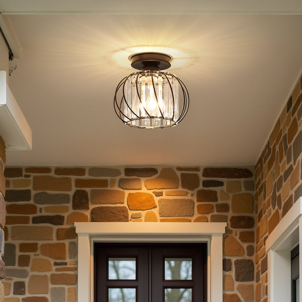 LuceDorata | Plafondlamp met Glas & Metaal – Zwart of Goud – Modern Design