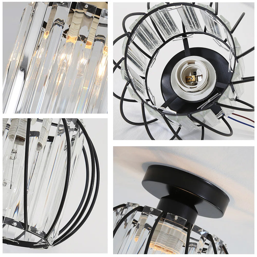 LuceDorata | Plafondlamp met Glas & Metaal – Zwart of Goud – Modern Design