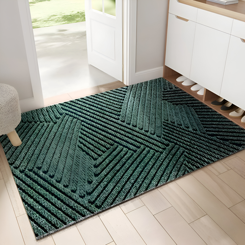 Velione | Rechthoekige Antislip PVC Deurmat met Geometrisch Patroon