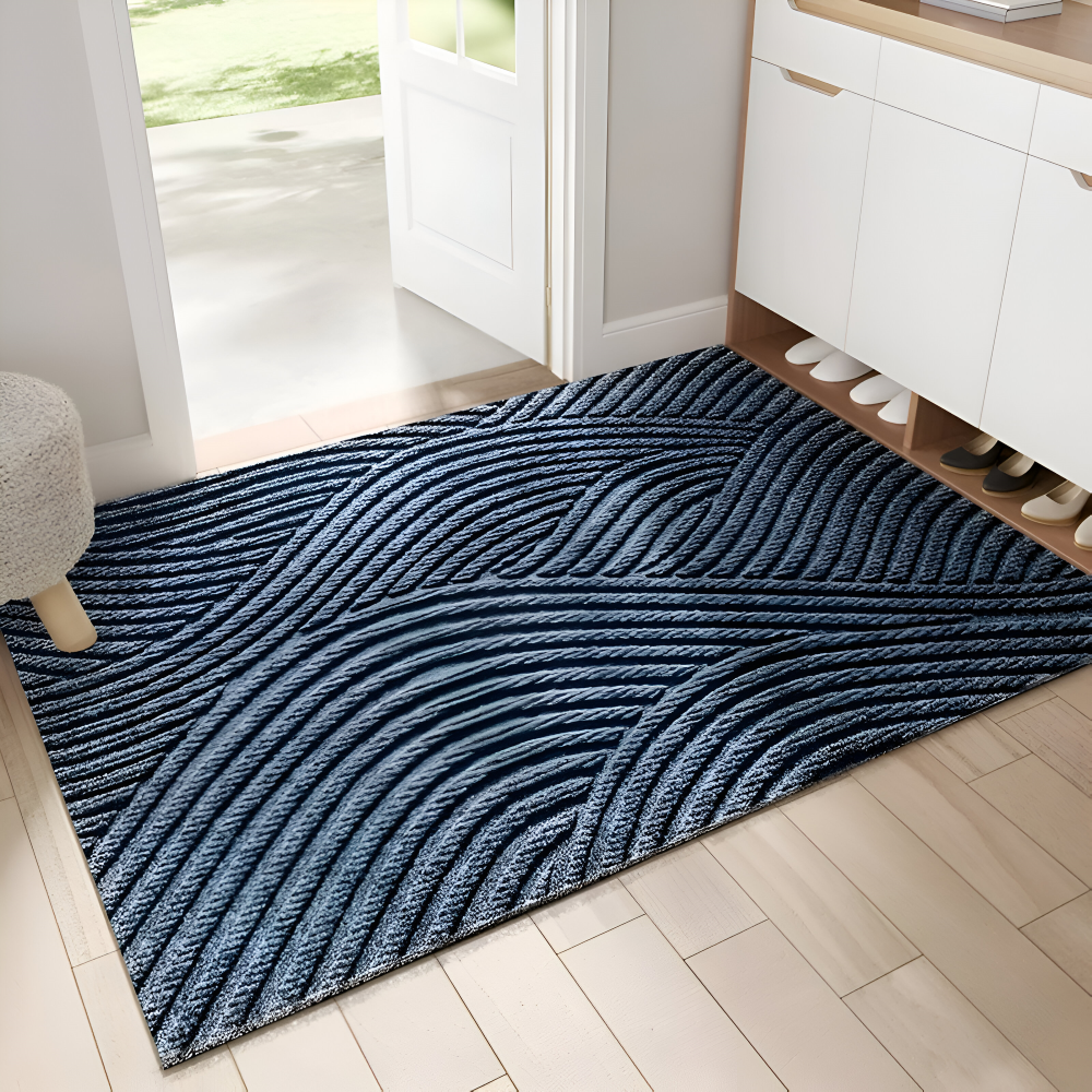 Velione | Rechthoekige Antislip PVC Deurmat met Geometrisch Patroon