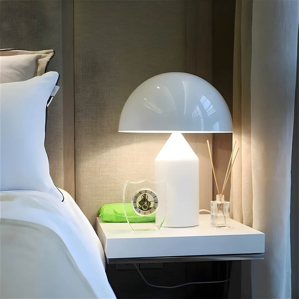 Juno | Moderne Mushroom Tafellamp – Elegant Metaal & Glas met E27 Fitting