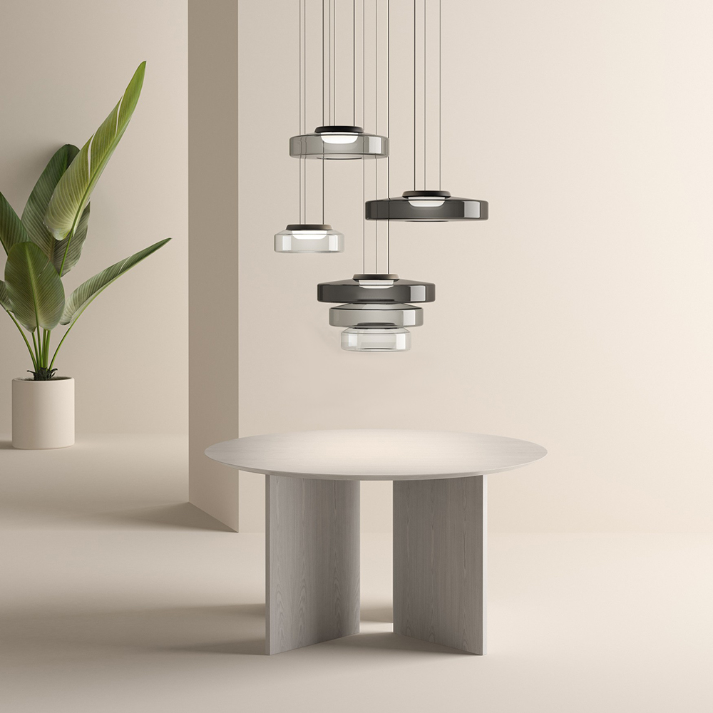 Volutea | Gelaagde Glazen Hanglamp met Warm LED Licht