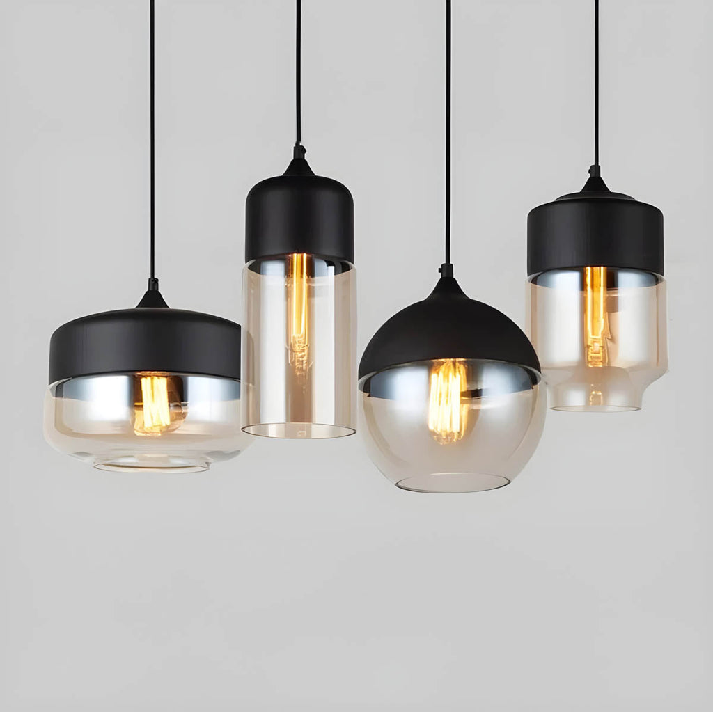 Kaleidos | Moderne Glazen Hanglamp Zwart (4 Varianten)