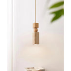 Pietrosa | Travertijn Hanglamp met Houtaccent