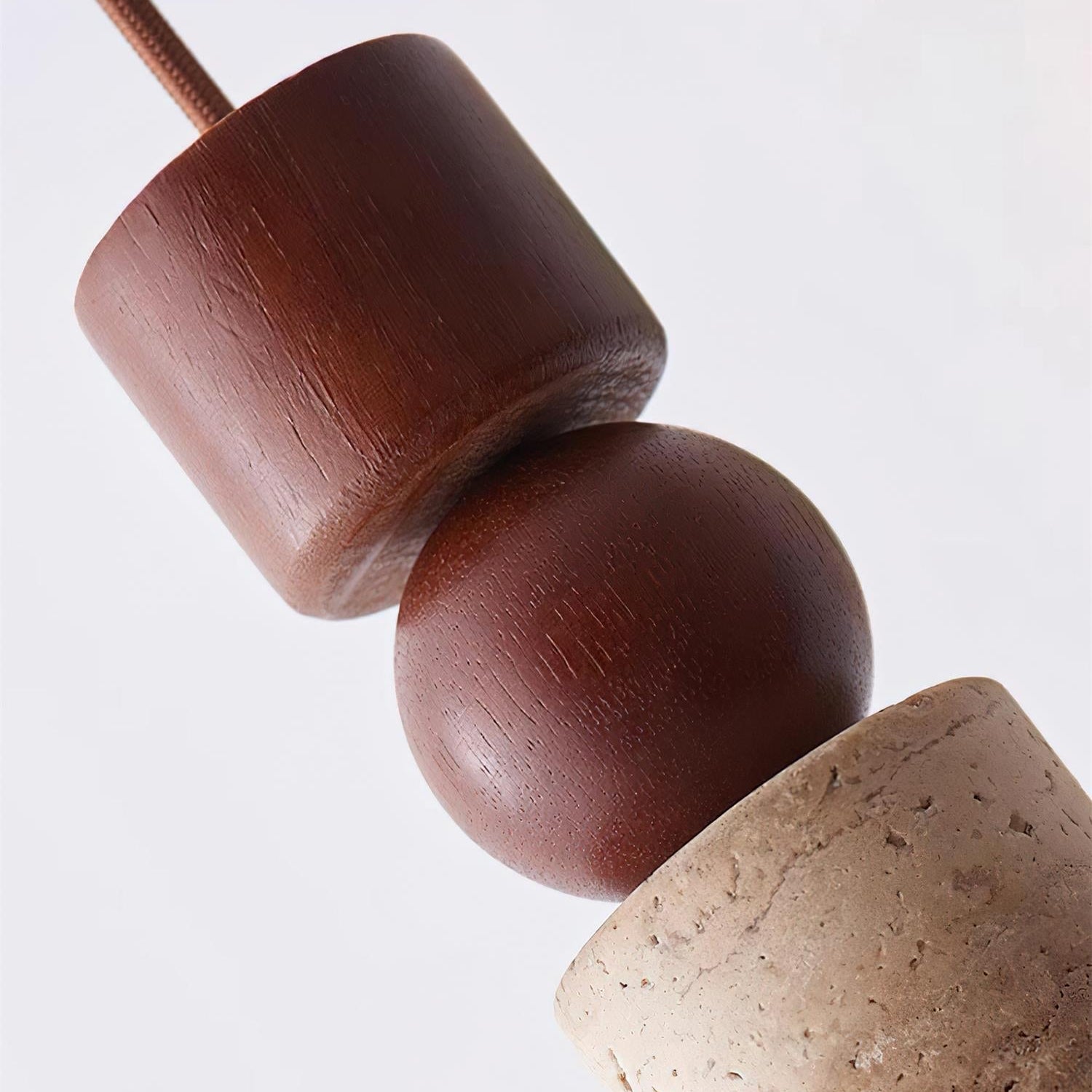 Pietrosa | Travertijn Hanglamp met Houtaccent