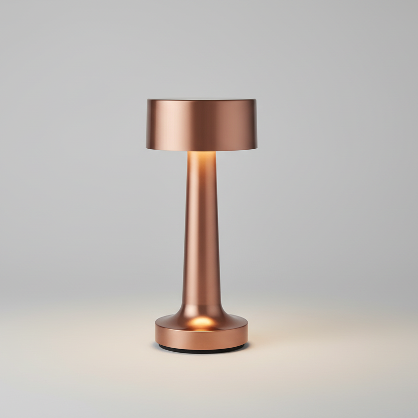 FjordGlow | Draadloze LED Tafellamp – Oplaadbaar – Touchbediening – Aluminium – IP44