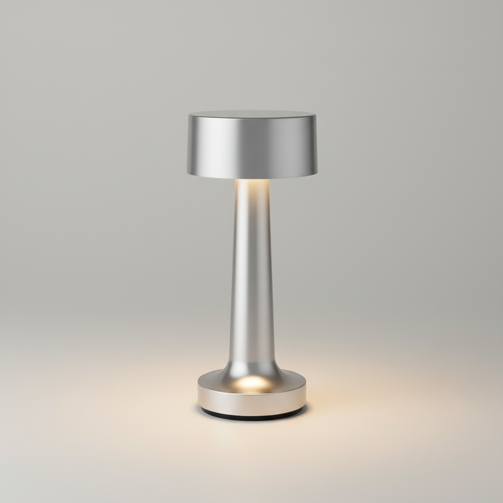 FjordGlow | Draadloze LED Tafellamp – Oplaadbaar – Touchbediening – Aluminium – IP44