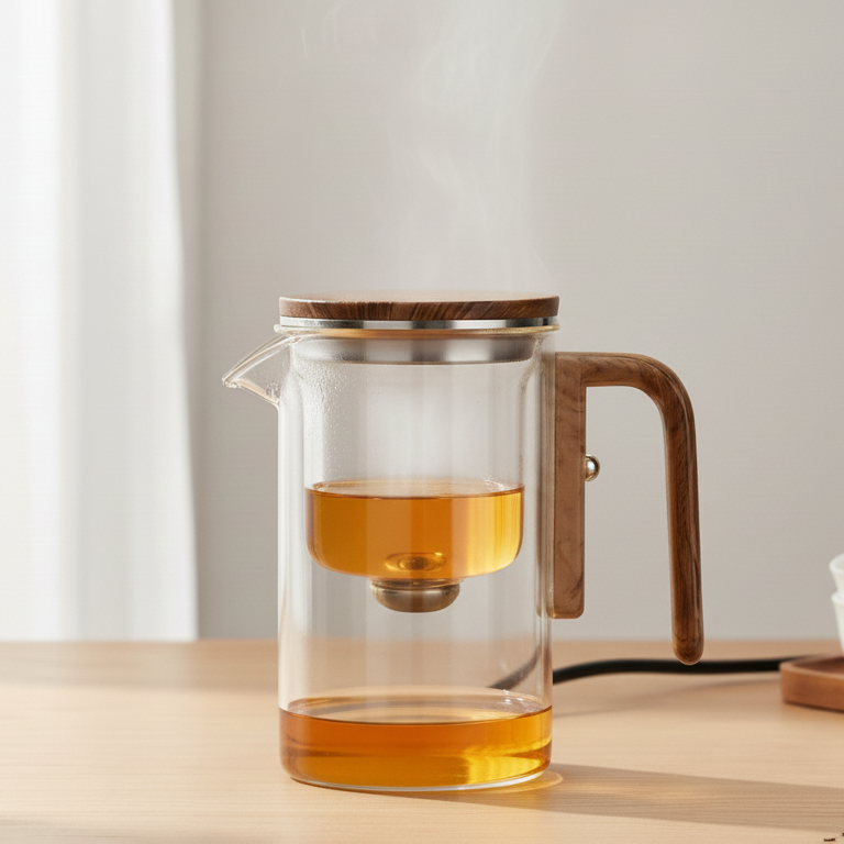 PureBrew | Minimalistische Glazen Theepot – Borosilicaatglas – RVS Infuser – 520 ml / 720 ml