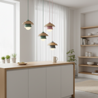 Nordic Dolci | Scandinavische LED Hanglamp – Pastel Design – Hout & Metaal