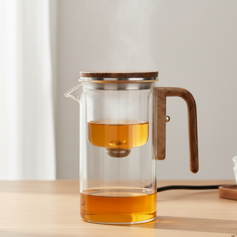 PureBrew | Minimalistische Glazen Theepot – Borosilicaatglas – RVS Infuser – 520 ml / 720 ml