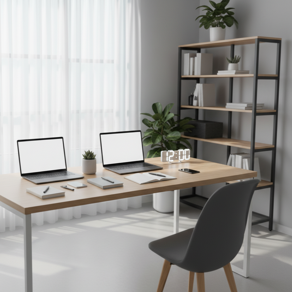 TempoPuro | Moderne 3D LED Klok – Wand & Bureau – Automatische Dimfunctie – USB