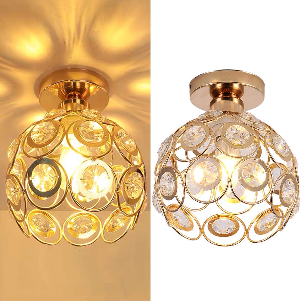Bijou | Compacte Plafondlamp met Kristallen – Sfeervol Lichtpatroon