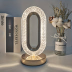LuxHalo | Draadloze Kristallen Tafellamp – Oplaadbaar – Touch Dimbaar – Goud