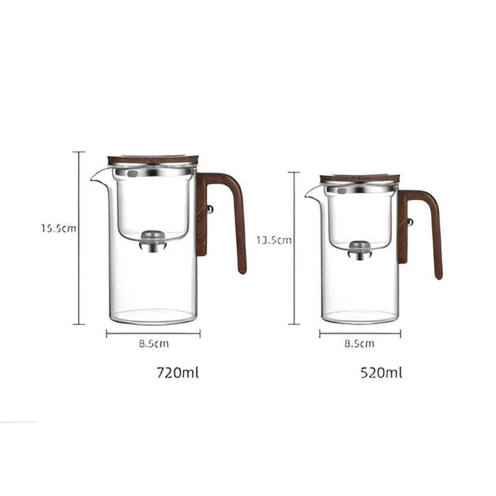 PureBrew | Minimalistische Glazen Theepot – Borosilicaatglas – RVS Infuser – 520 ml / 720 ml