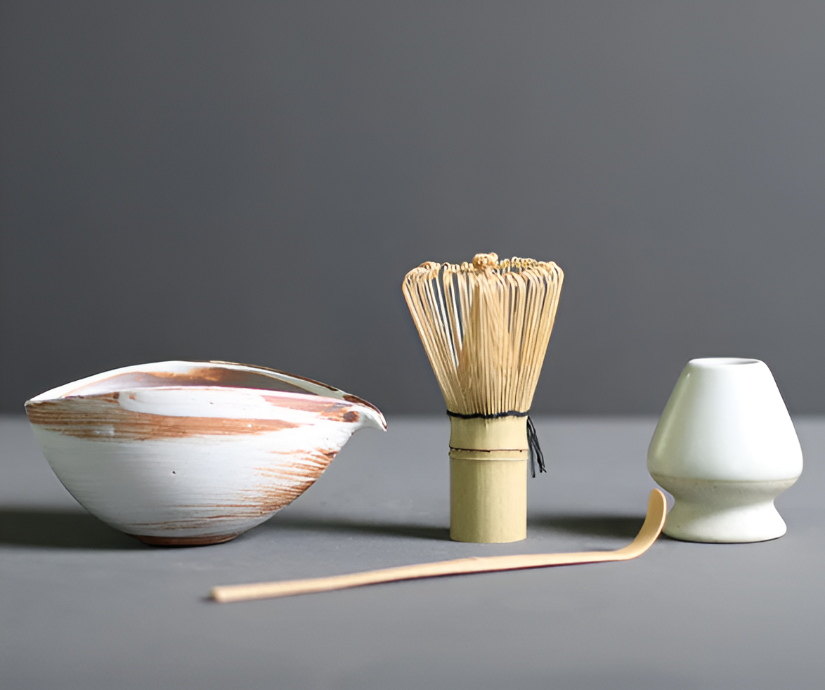 Mizu-Koto | Premium 4-delige Matcha Set – Handgemaakt Keramiek & Bamboe – Japans Design