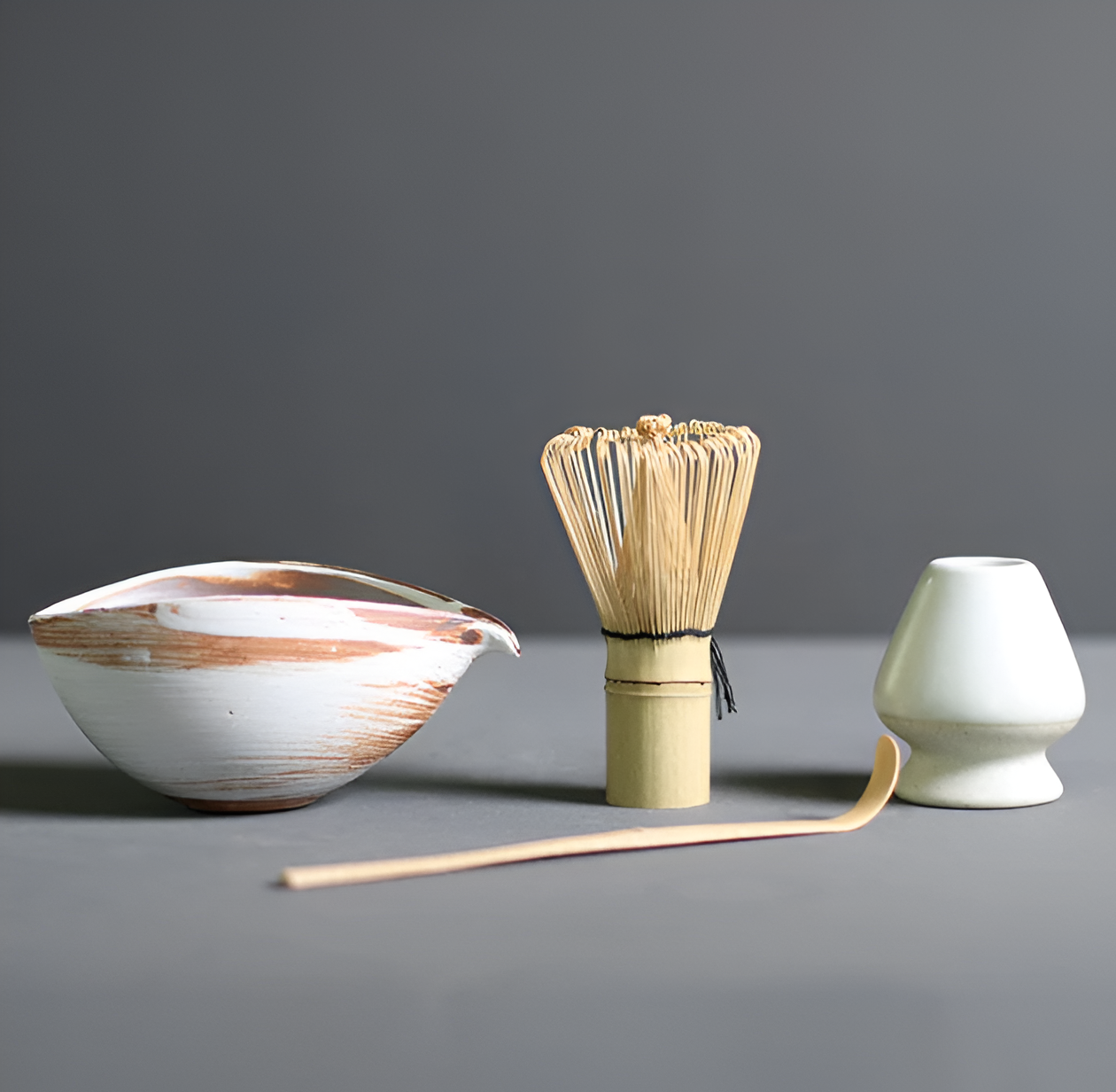 Mizu-Koto | Premium 4-delige Matcha Set – Handgemaakt Keramiek & Bamboe – Japans Design