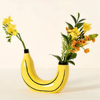 Banana-Vaso | Moderne Decoratieve Vaas – Uniek Bananenvorm Design – Speelse Blikvanger