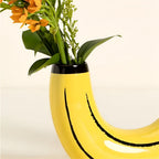 Banana-Vaso | Moderne Decoratieve Vaas – Uniek Bananenvorm Design – Speelse Blikvanger