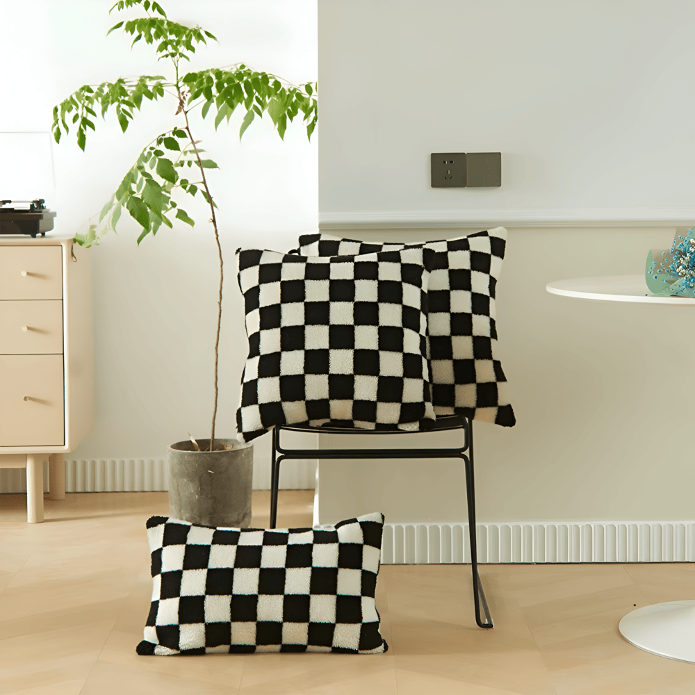 Scacco | Moderne Kussenhoes met Schaakbord Design – Zachte Stof • (x1/x2/x4/x6)