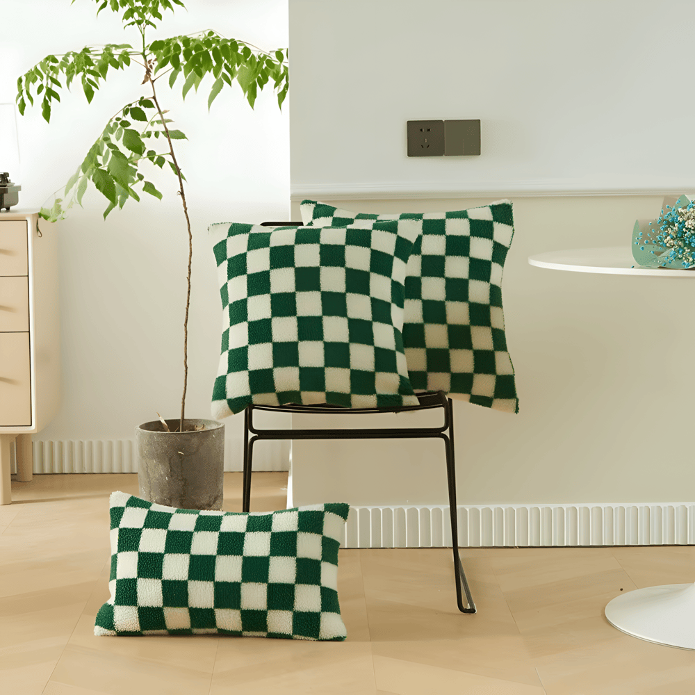Scacco | Moderne Kussenhoes met Schaakbord Design – Zachte Stof • (x1/x2/x4/x6)