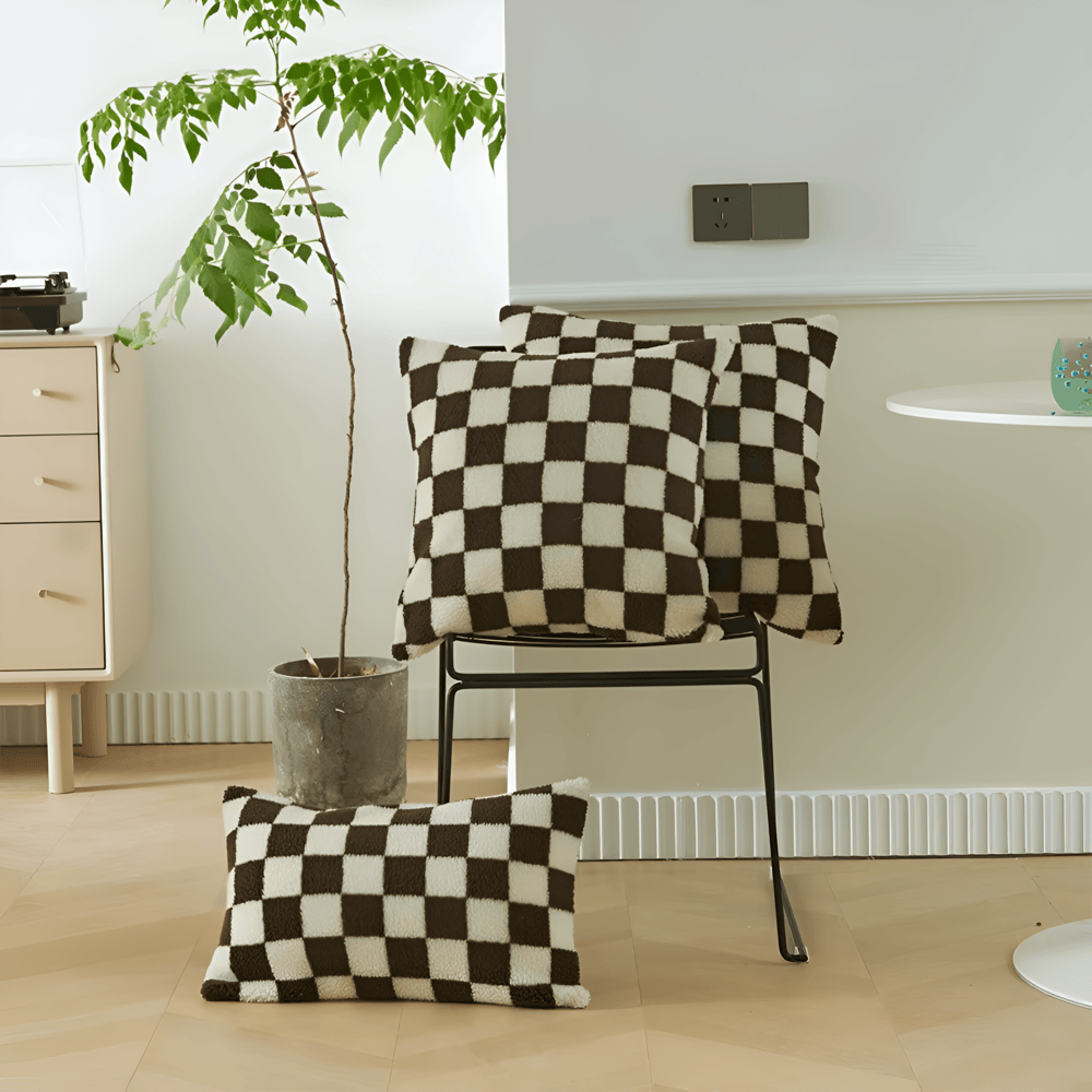 Scacco | Moderne Kussenhoes met Schaakbord Design – Zachte Stof • (x1/x2/x4/x6)