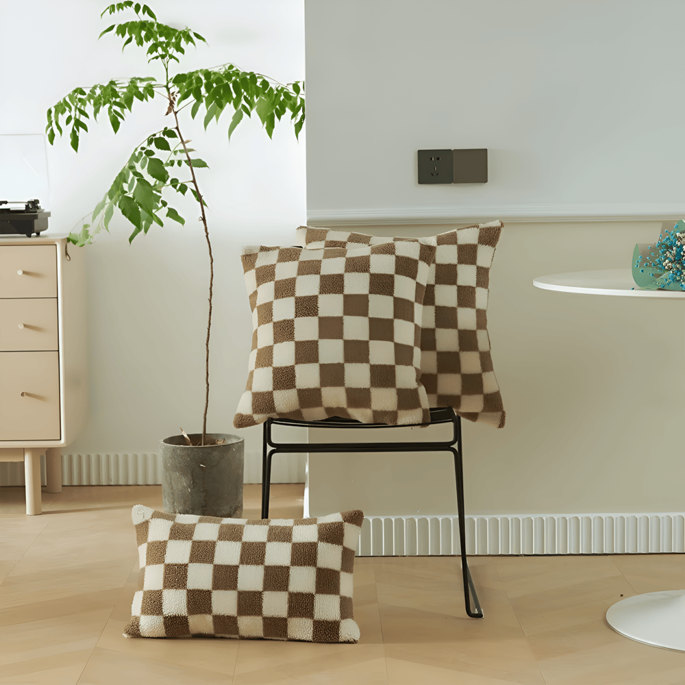Scacco | Moderne Kussenhoes met Schaakbord Design – Zachte Stof • (x1/x2/x4/x6)