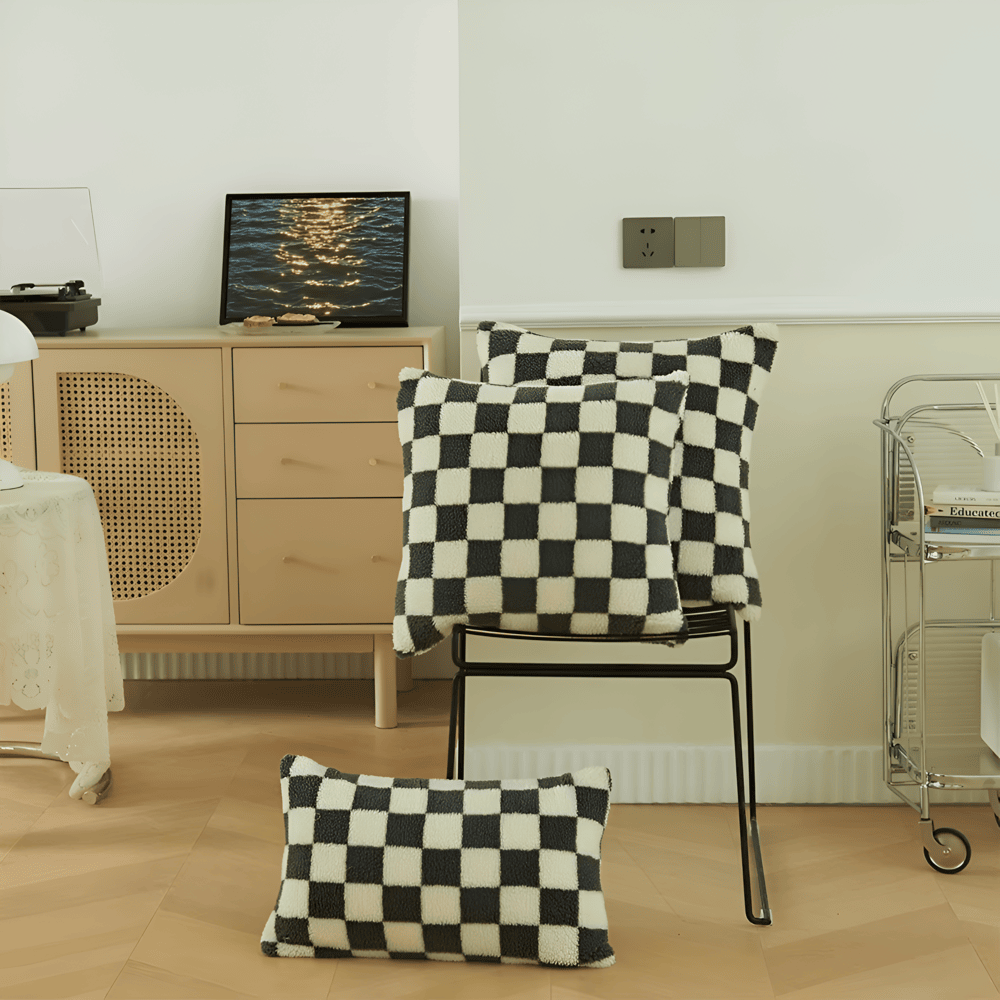 Scacco | Moderne Kussenhoes met Schaakbord Design – Zachte Stof • (x1/x2/x4/x6)