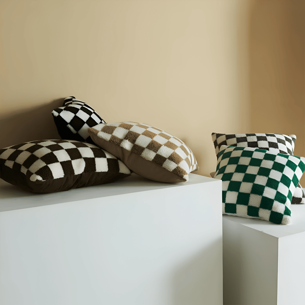 Scacco | Moderne Kussenhoes met Schaakbord Design – Zachte Stof • (x1/x2/x4/x6)
