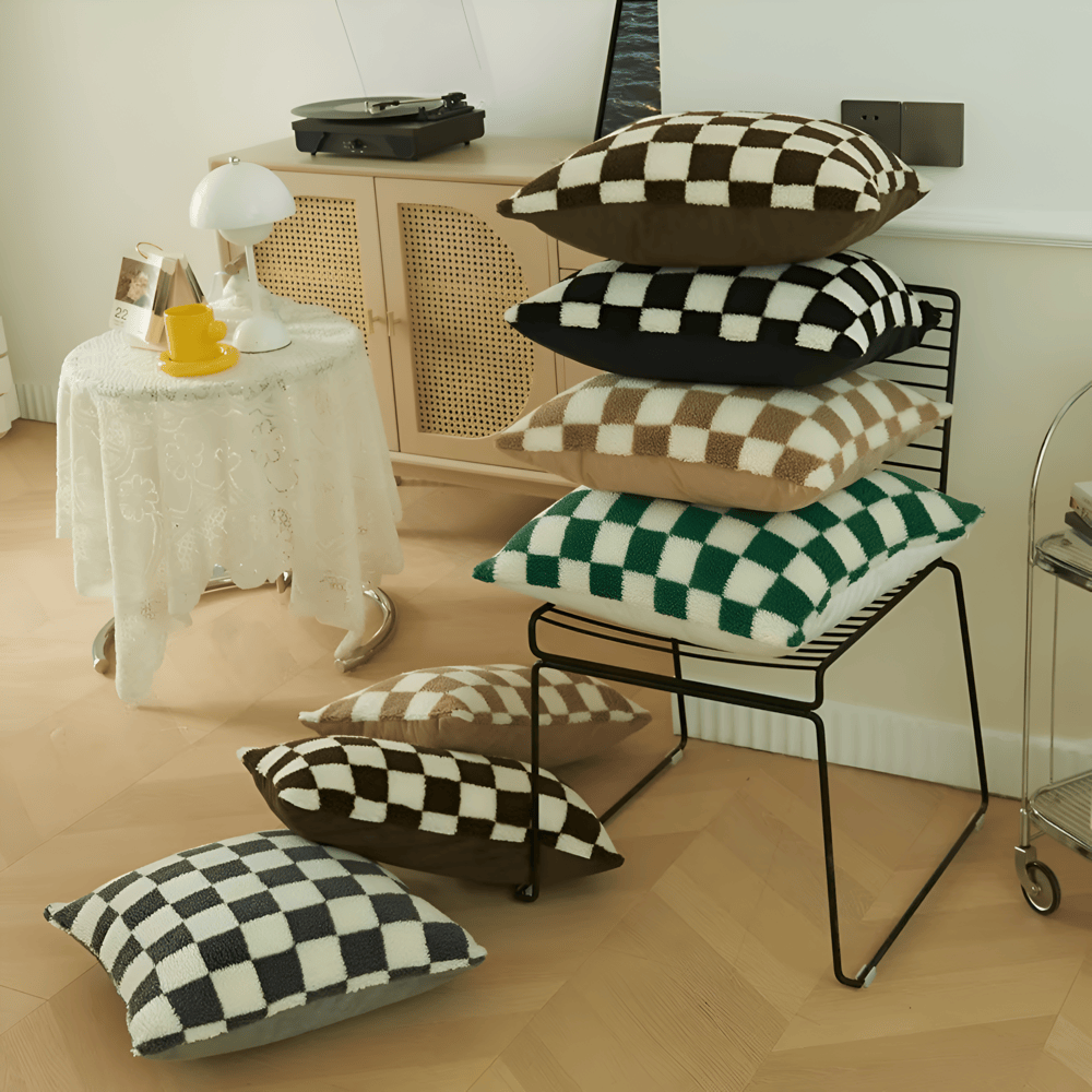 Scacco | Moderne Kussenhoes met Schaakbord Design – Zachte Stof • (x1/x2/x4/x6)