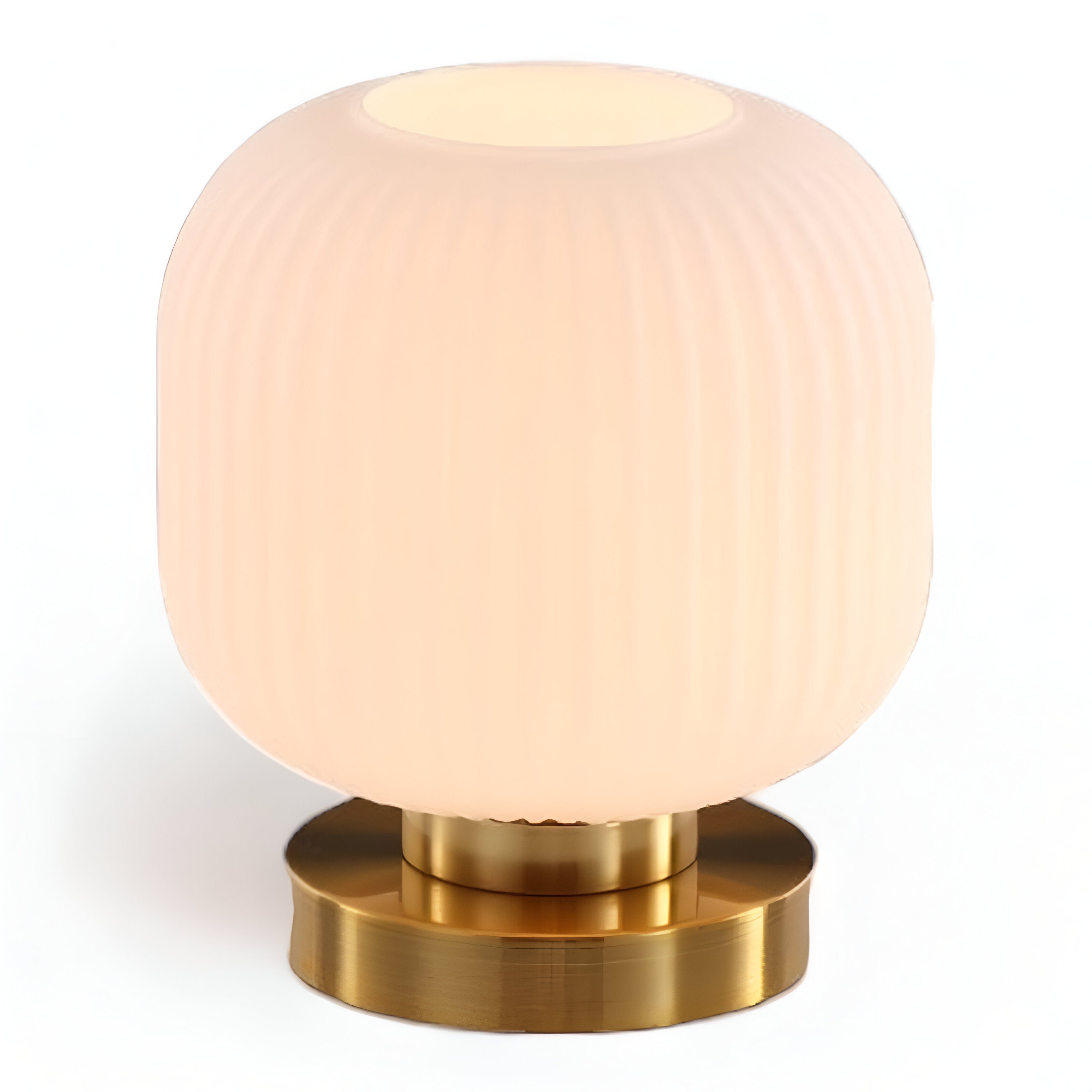 Rigato | Scandinavische Tafellamp met Geribbeld Glas – Minimalistisch Design – Goud & Glas