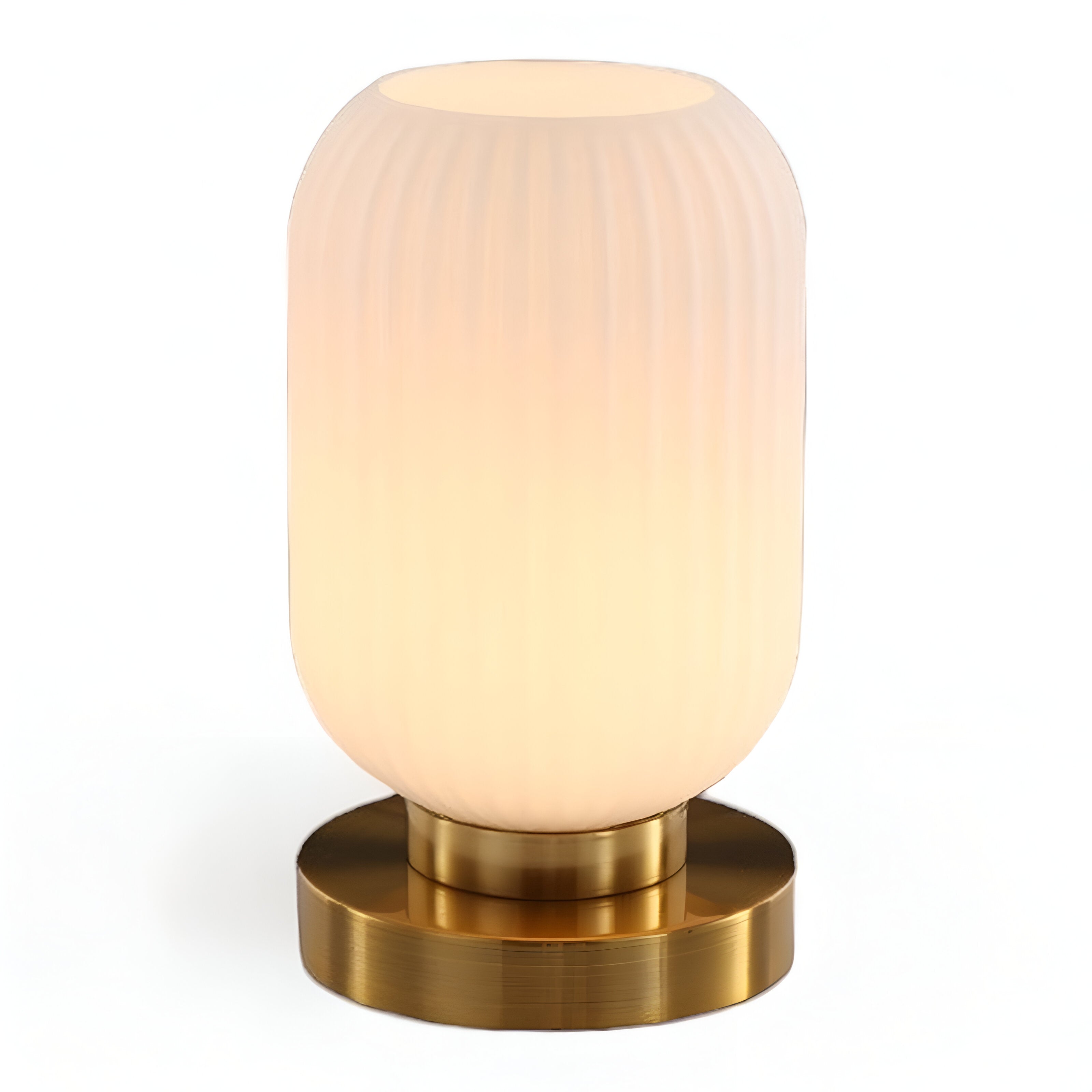 Rigato | Scandinavische Tafellamp met Geribbeld Glas – Minimalistisch Design – Goud & Glas