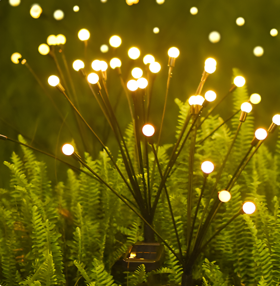 SwiftGlow | Solar Tuinverlichting – Vuurvliegeffect – Warmwit LED (IP65)
