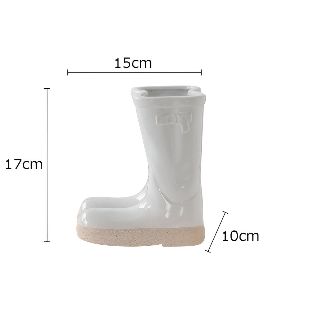 Stivale-Vaso | Artistieke Keramieken Vaas – Uniek Laarsontwerp – 17 cm