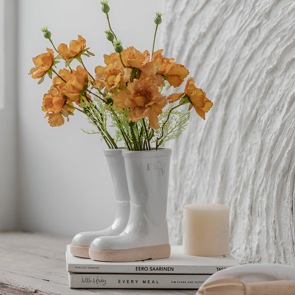 Stivale-Vaso | Artistieke Keramieken Vaas – Uniek Laarsontwerp – 17 cm