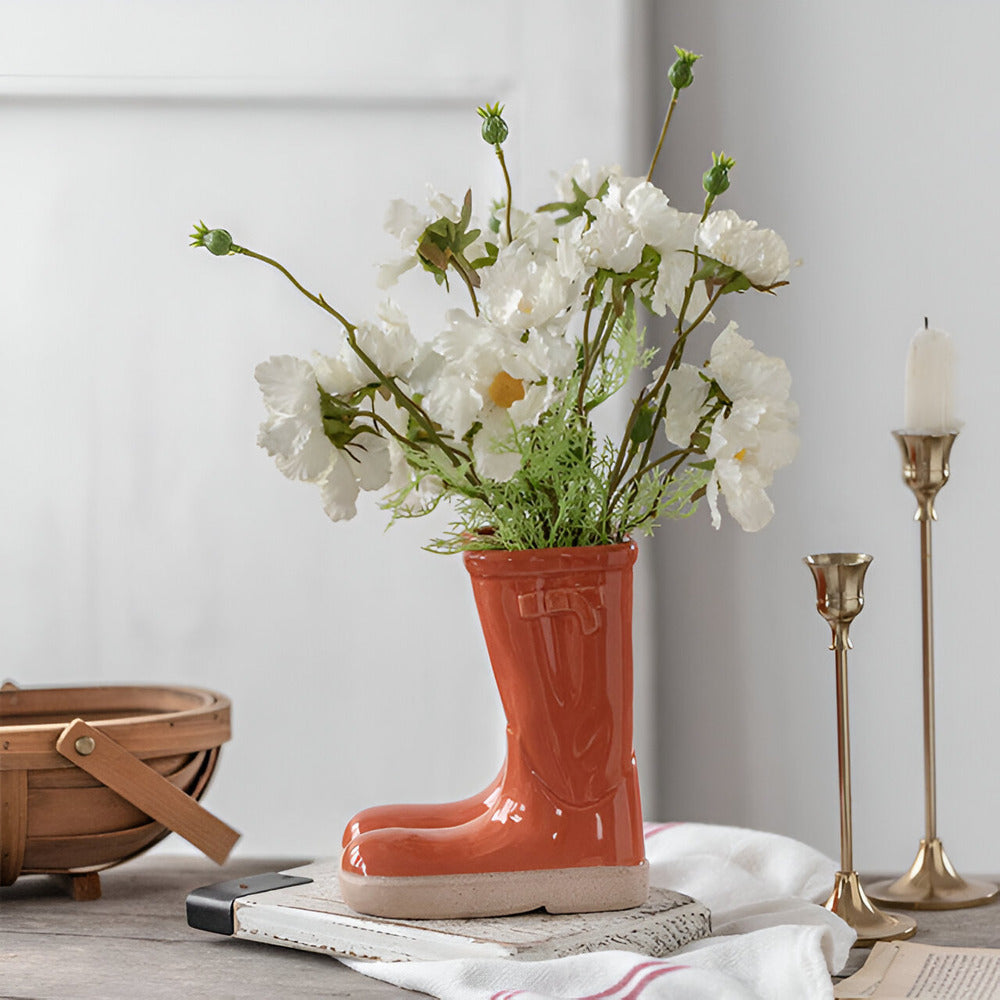 Stivale-Vaso | Artistieke Keramieken Vaas – Uniek Laarsontwerp – 17 cm
