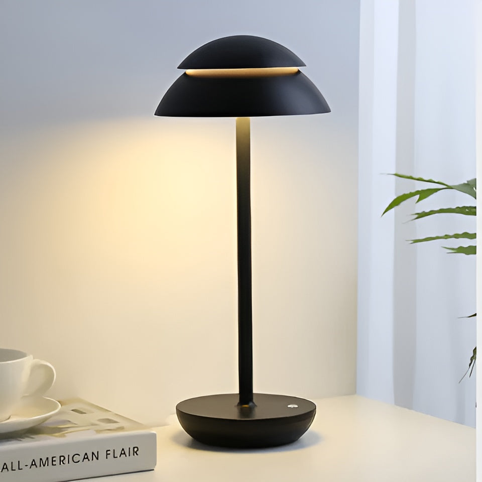 Sottile Classico | Draadloze LED-Tafellamp – Minimalistisch Design – Retro Kap – Oplaadbaar