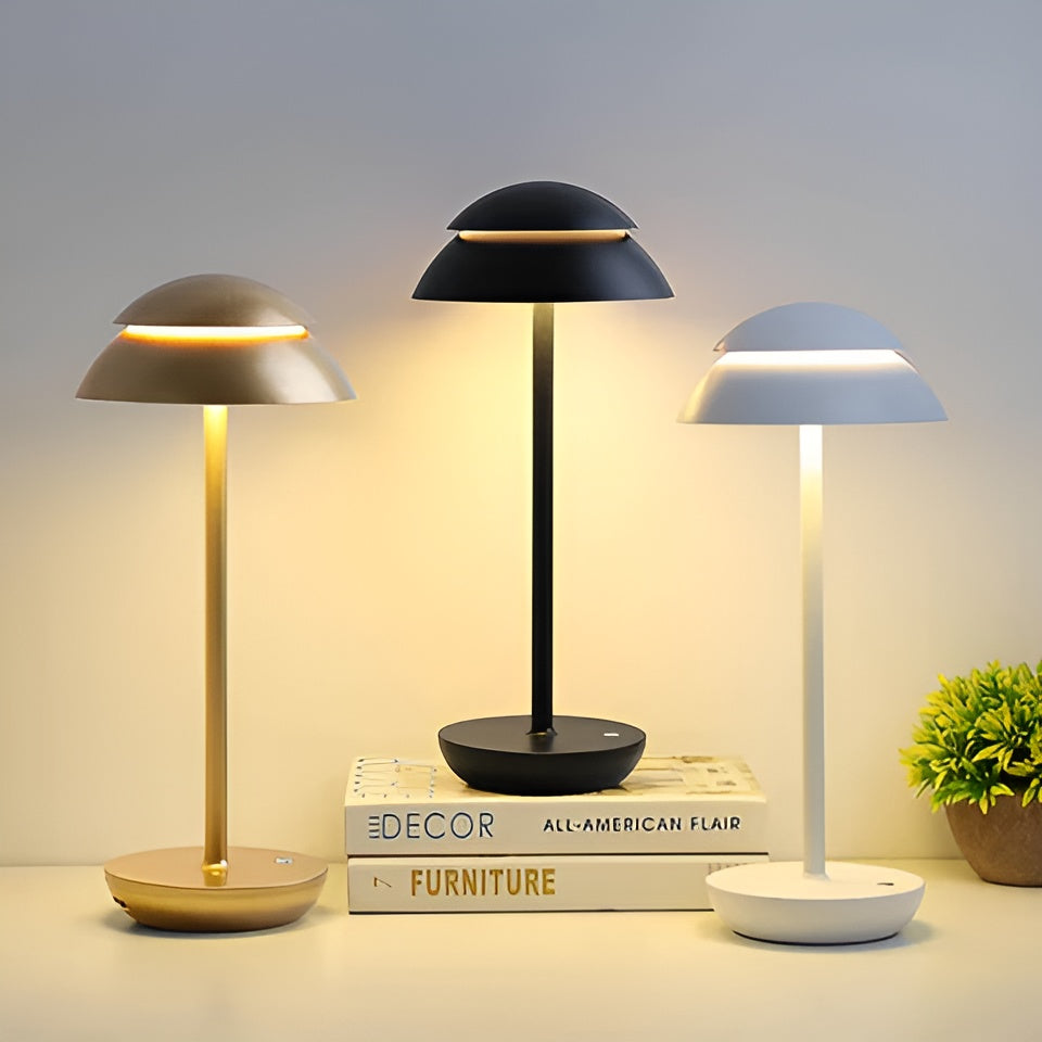 Sottile Classico | Draadloze LED-Tafellamp – Minimalistisch Design – Retro Kap – Oplaadbaar
