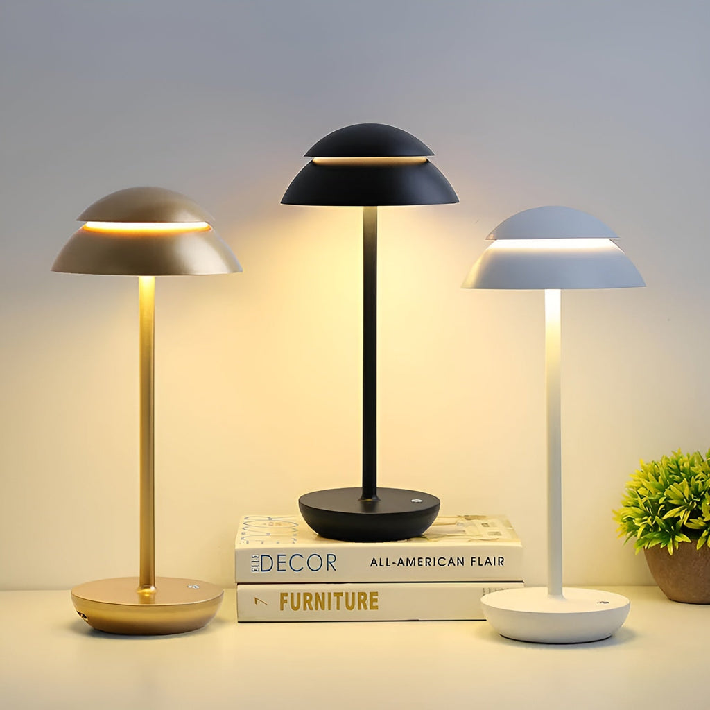 Sottile Classico | Draadloze LED-Tafellamp – Minimalistisch Design – Retro Kap – Oplaadbaar