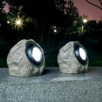 RocciaSolare | Solar Buitenlamp in Steenlook – Warmwit LED – IP65 Waterdicht – Draadloos