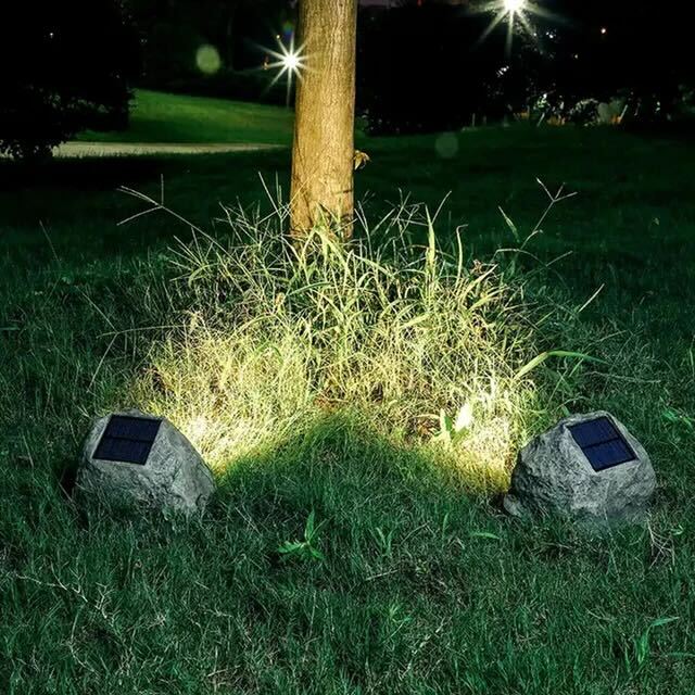 RocciaSolare | Solar Buitenlamp in Steenlook – Warmwit LED – IP65 Waterdicht – Draadloos
