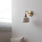 Vittoria | Vintage Keramische Wandlamp – Antiek Messing – Handgemaakt Karakter