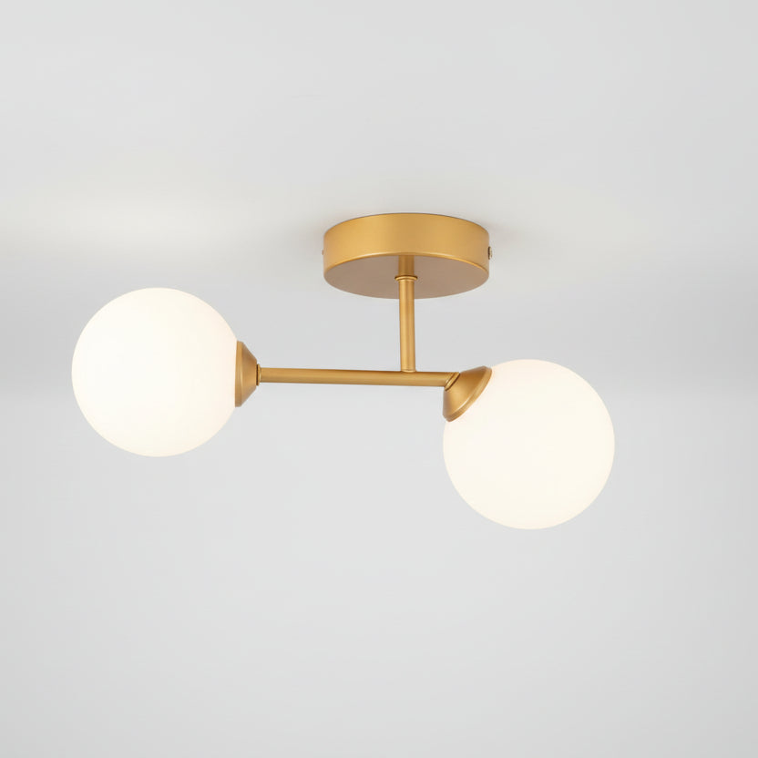 Plafondlamp met 2 Lichtpunten & Glazen Bollen | Ona