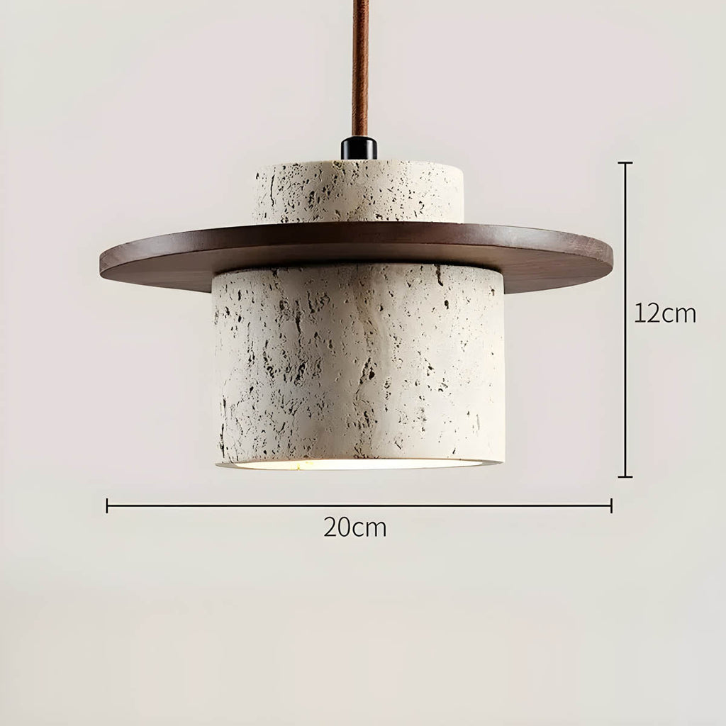 Sublima | Travertijn Hanglamp met Houten Details — Modern Design