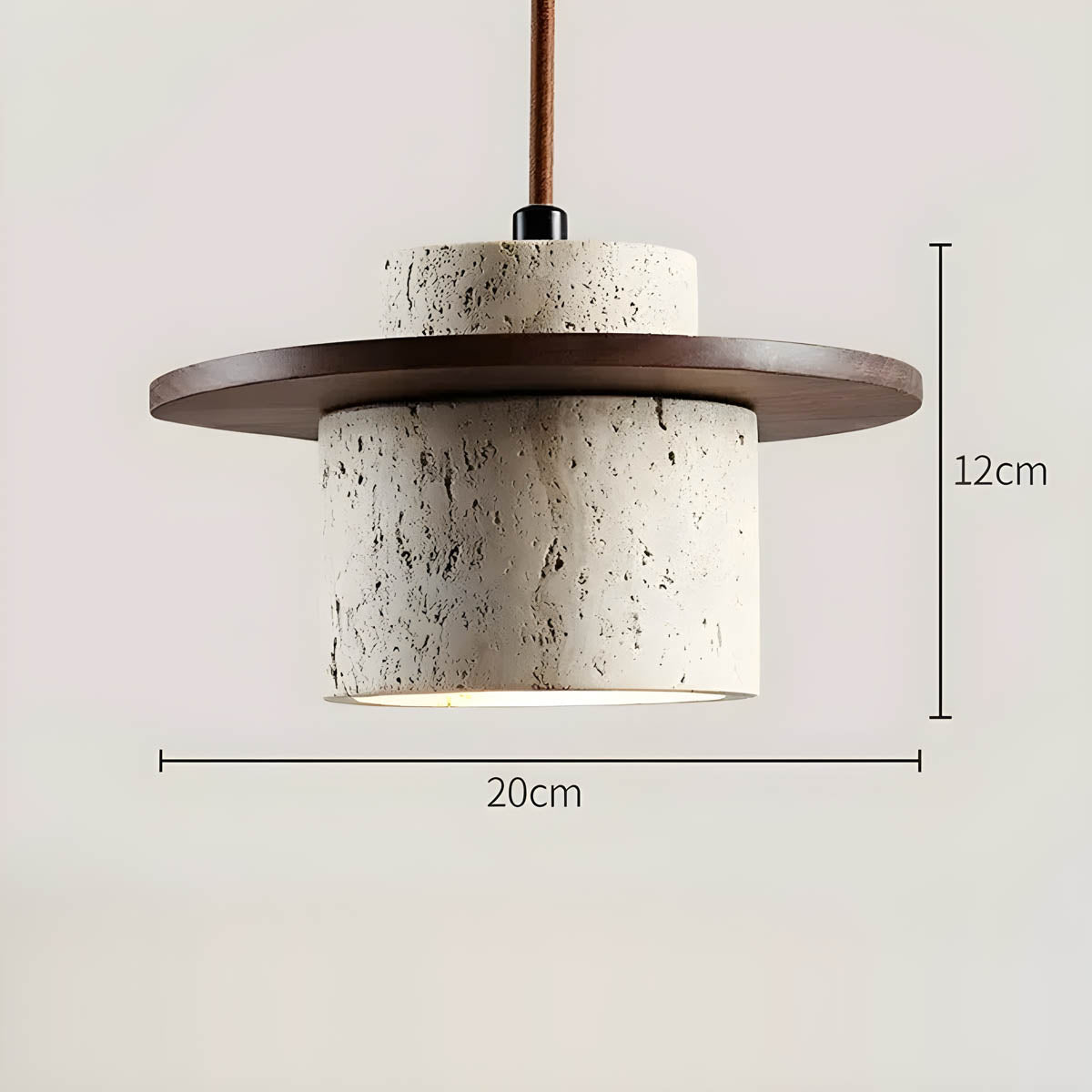 Sublima | Travertijn Hanglamp met Houten Details — Modern Design