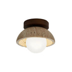 Sura | Plafondlamp van Travertin & Hout – Japandi Design