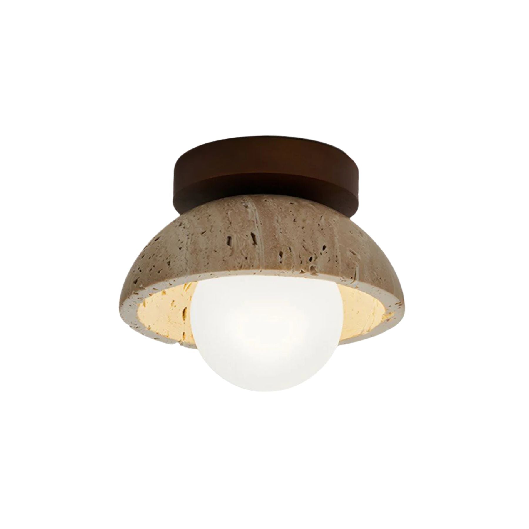 Sura | Plafondlamp van Travertin & Hout – Japandi Design