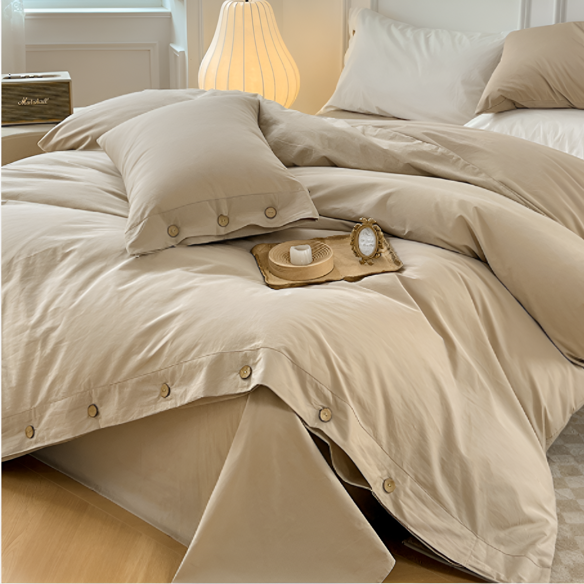 SoffioPuro | Luxe Ademende Beddengoedset – Inclusief 2 Kussenslopen – Zacht Katoen – Scandinavisch Design